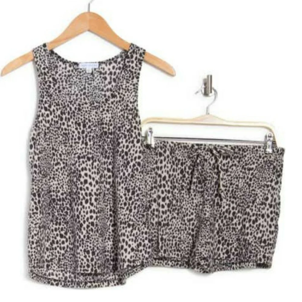 🆕 Socialite Brushed Pointelle Knit Tank Top & Shorts 2-piece Pajama Set - Picture 2 of 5